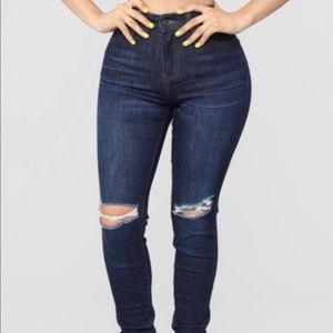 Fashion Nova Ripped Distressed High Waisted Jeans